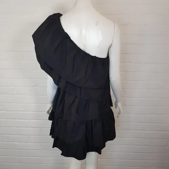 Endless Rose Anthropologie Tiered Mini Dress Medium UK 12 Black Ruffle Party NWT - Picture 2 of 15
